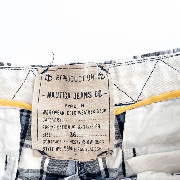 Nautica Jeans Co. Mens Checkered Shorts Casual Workwear Cold Weather Deck Sz36 - Picture 9 of 9